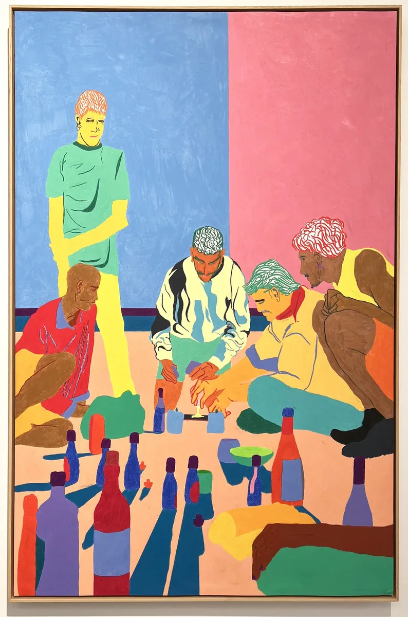 Navot Miller, Boys Make Soup, 2020, Water-soluble wax pastel on paper