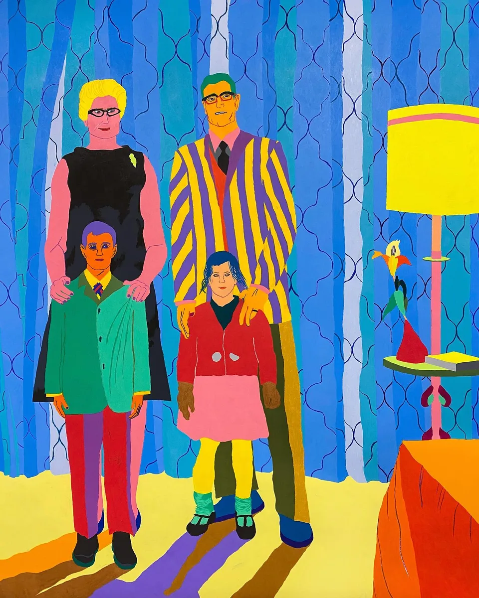 Navot Miller, Antonette Benny Alan Lori Schneider In Brooklyn, 2021, Pastel on paper
