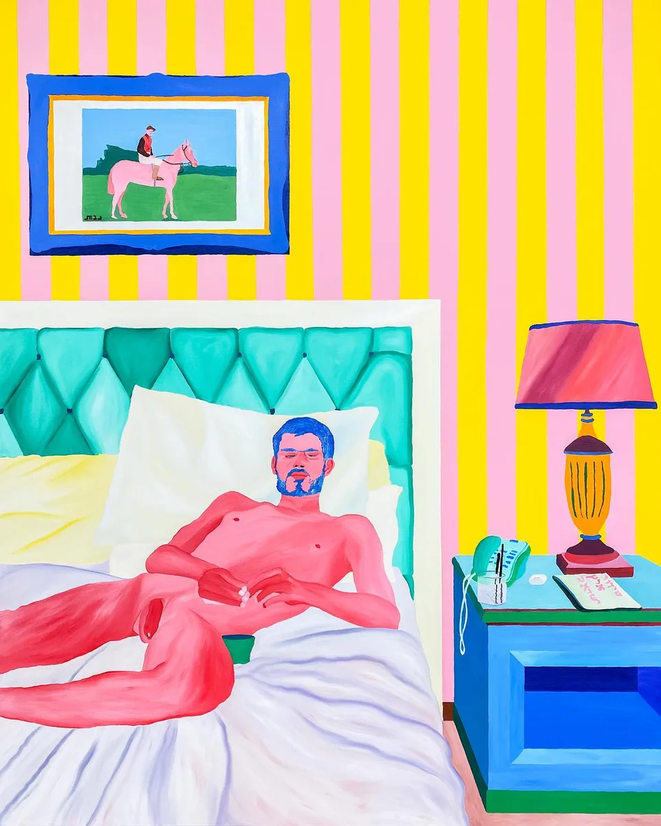 Navot Miller, Riccardo in Hotel Internazionale in Bologna, 2021, Oil on canvas