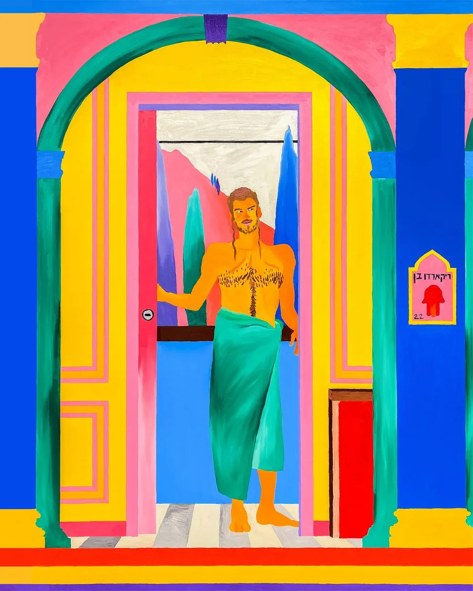 Navot Miller, Riccardo is 22 in hotel Pierre in Bode museum, 2021, Oil on canvas