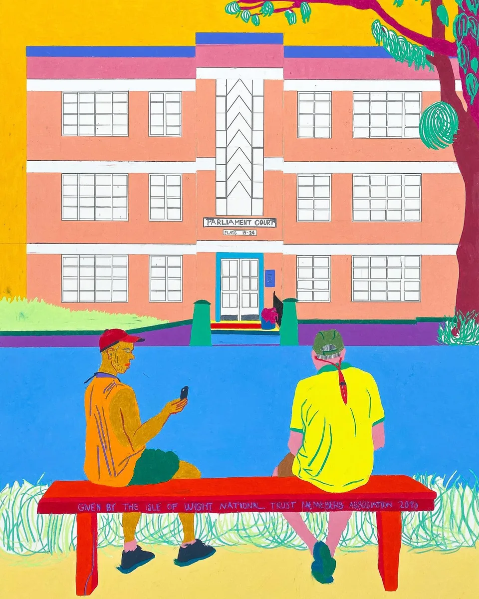 Navot Miller, Simon & Alex, 2022, Wax-pastel on paper
