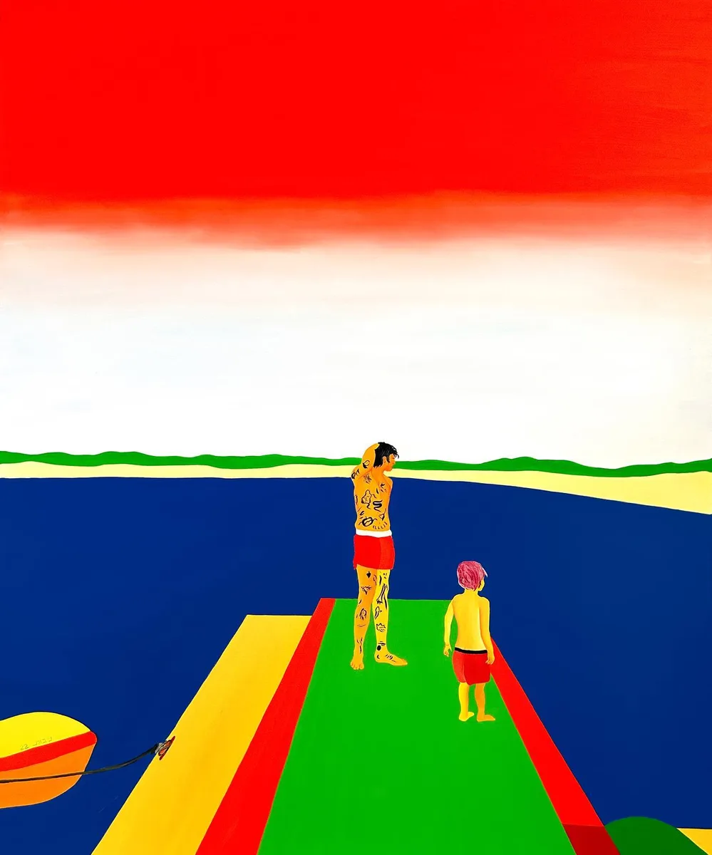 Navot Miller, Malte and Enne in Vila Nova de Milfontes, 2022, Oil on canvas
