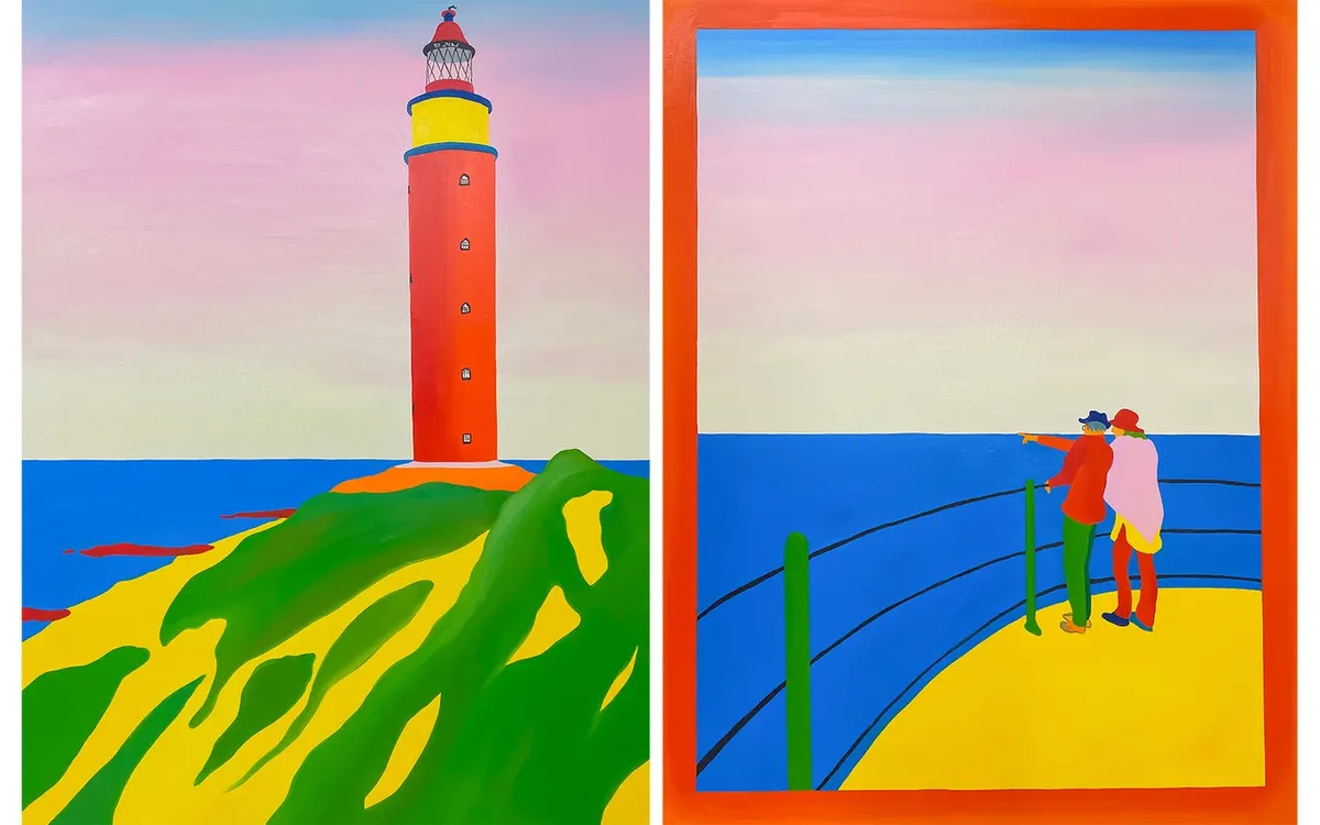 Navot Miller, Light house in Anholt, 2022, Oil on canvas, diptych