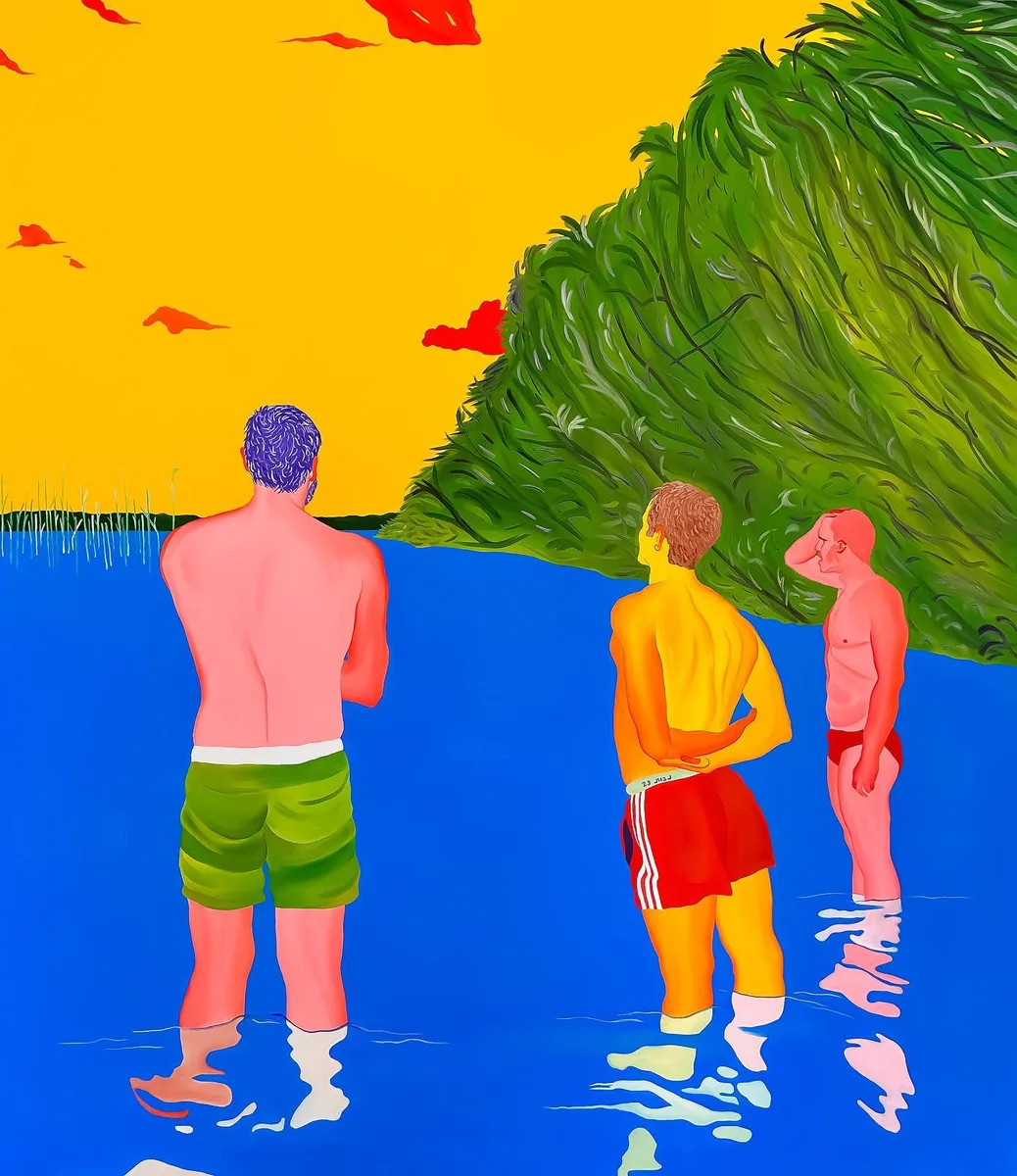 Navot Miller, Felipe, Iñigo & Micky in Wittwesee, 2023, Oil on canvas