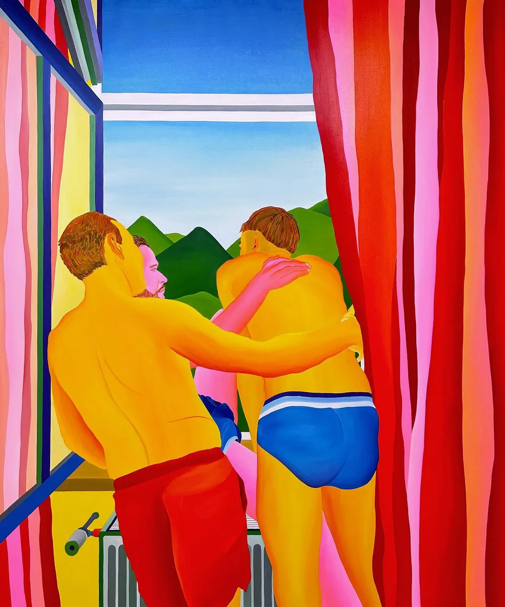 Navot Miller, Alex, Schnitz and Till in Wedding, 2024, Oil on canvas
