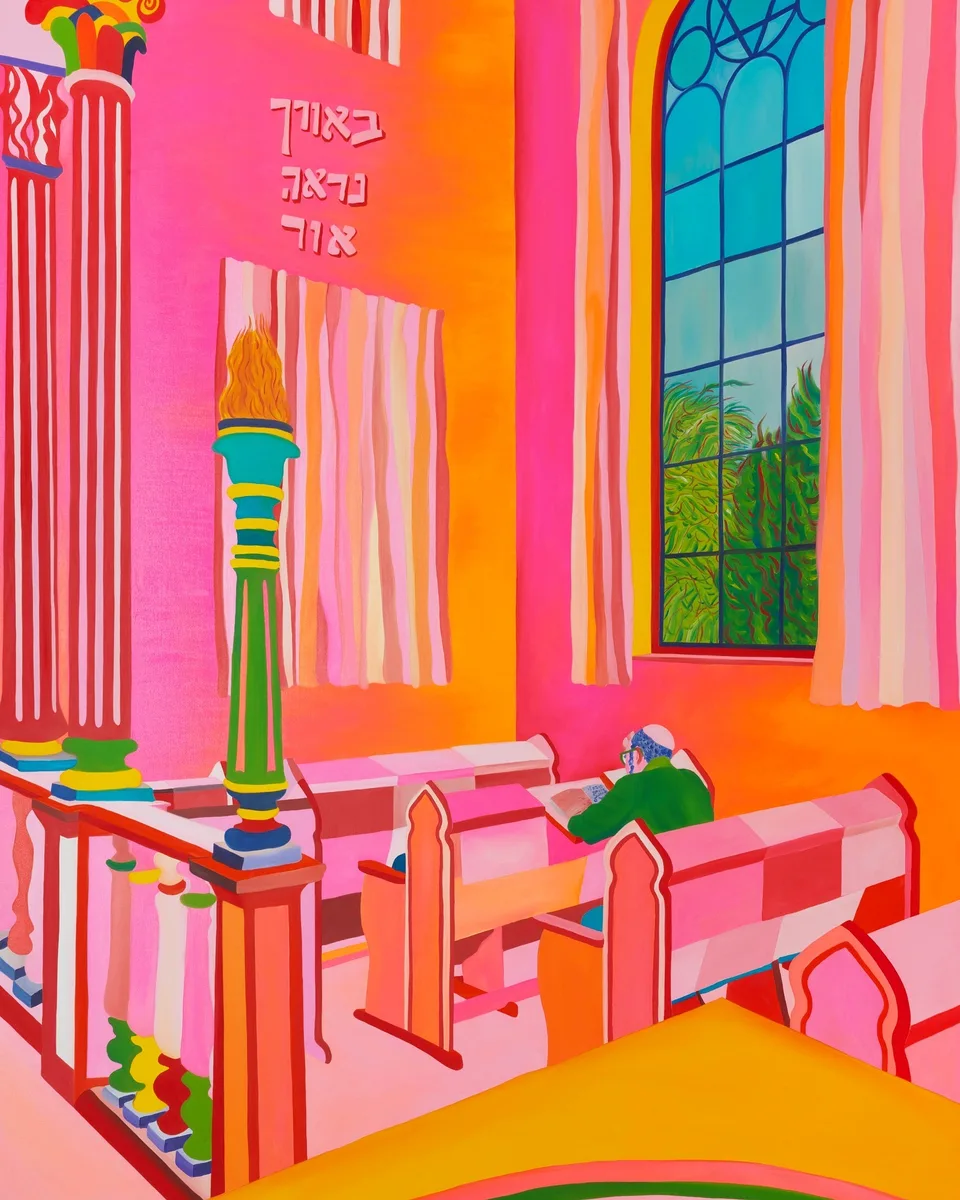 Navot Miller, Man in Terborg synagogue, 2024, Oil on canvas