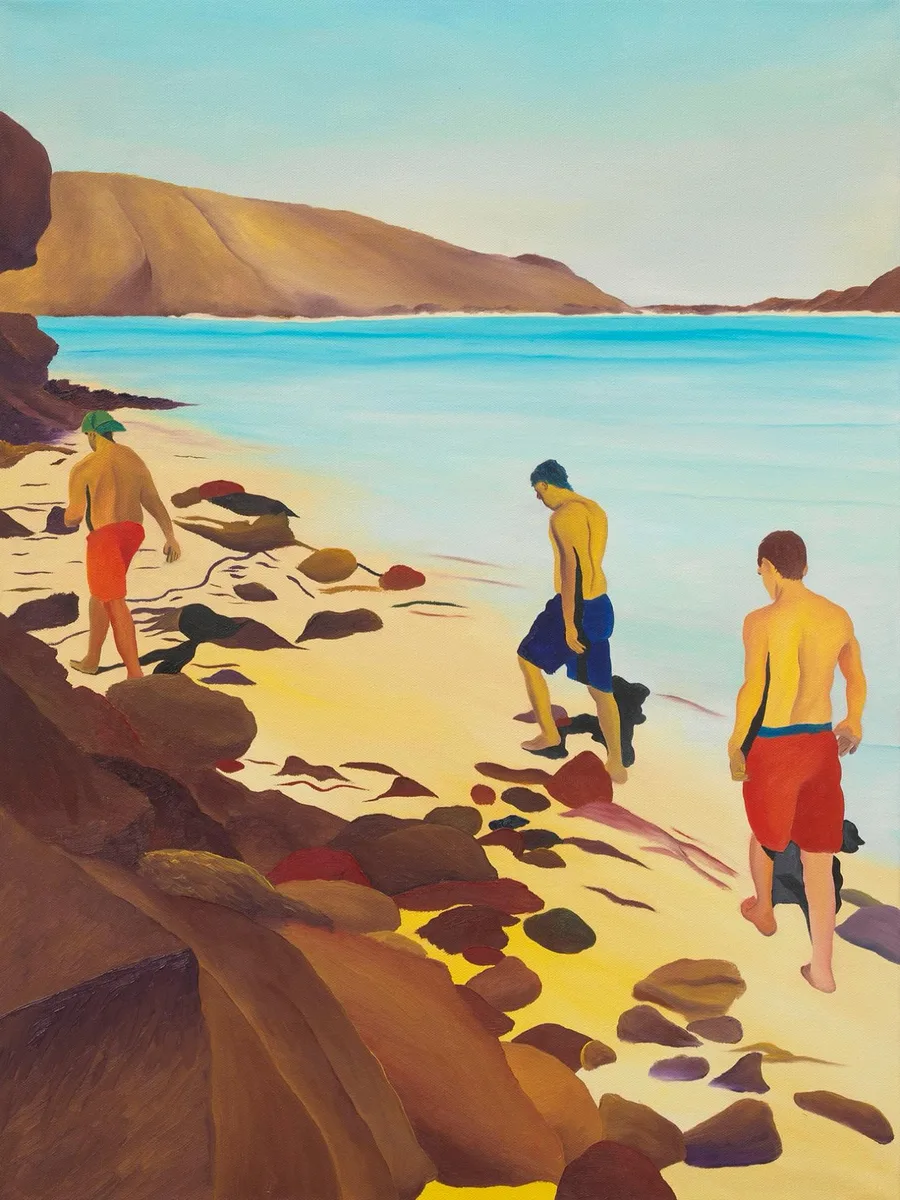 Navot Miller, 3 boys in Balandra, 2025, Oil on canvas