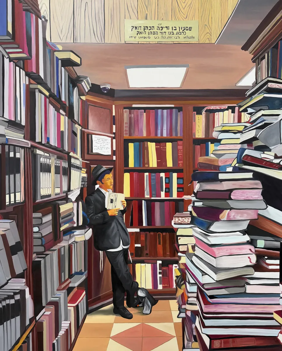 Navot Miller, Boy in 770, 2026, Oil on linen