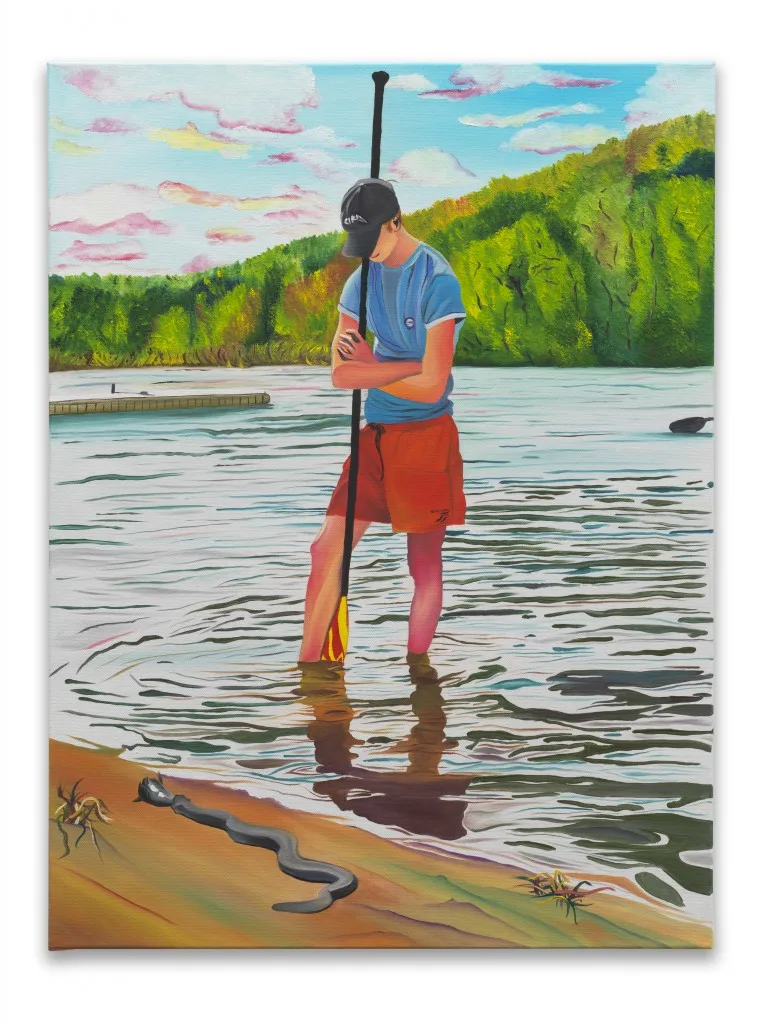 Navot Miller, Lifeguard in camp, 2025, Oil on canvas