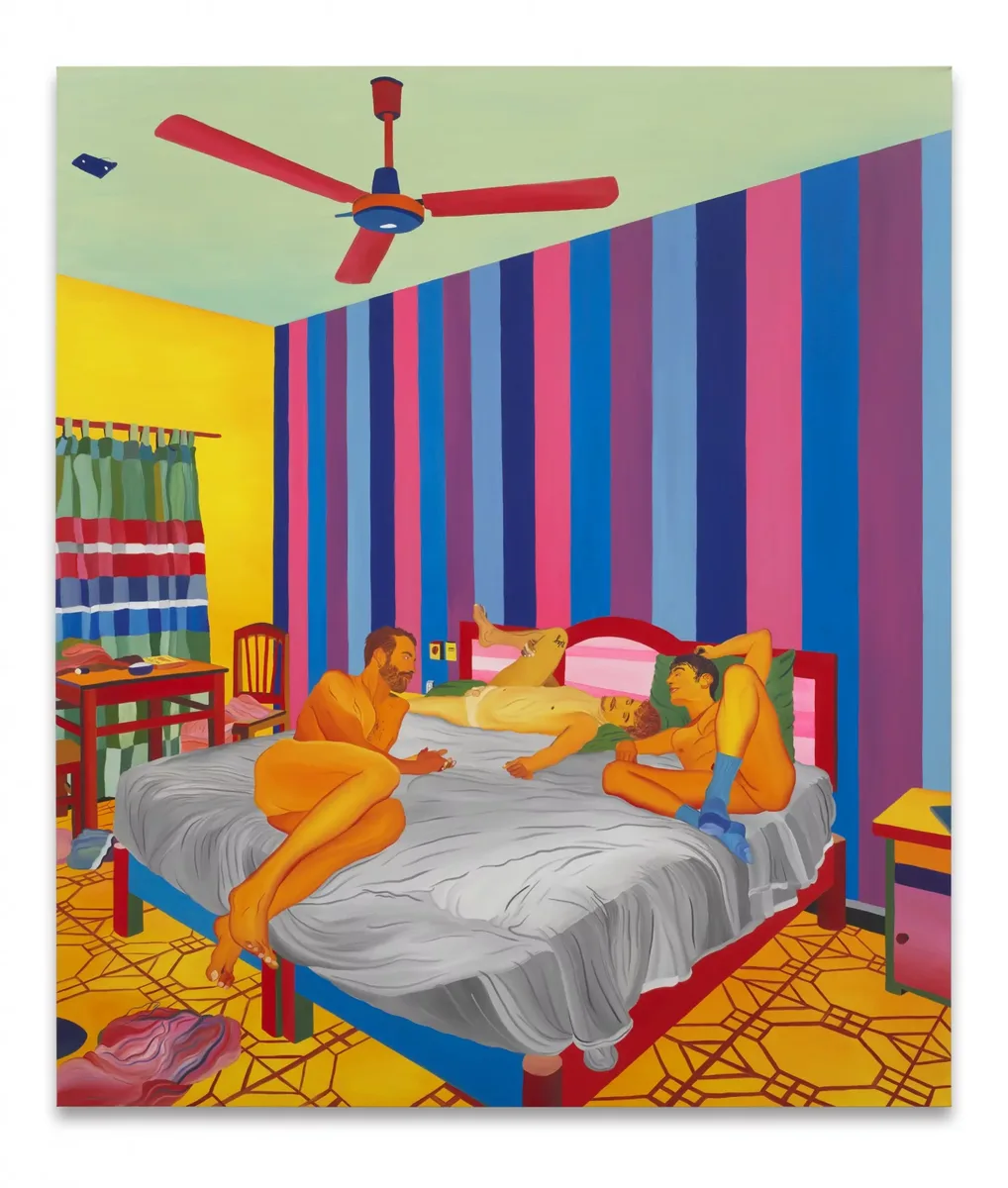 Navot Miller, The Chill (Mat, Elliot & Kevin in Zipolite), 2025, Oil on linen