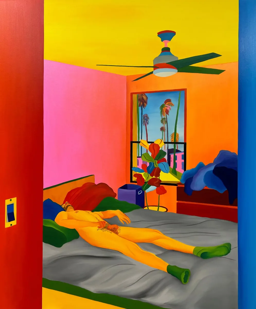 Navot Miller, Jeremy asleep in Hollywood, 2024, Oil on canvas