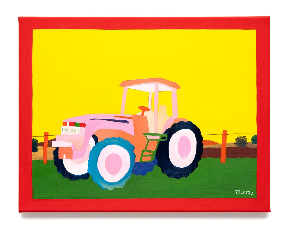 Navot Miller, Pink John Deere, 2023, Oil on canvas