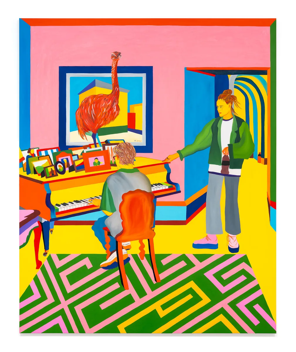 Navot Miller, Sofia and Rudi in Bonnington House, 2023, Oil on canvas
