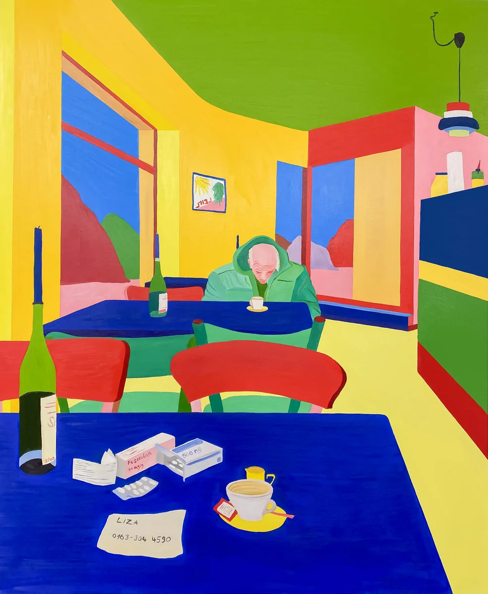 Navot Miller, False Impetigo in Bar Internazionale, 2022, Oil on canvas