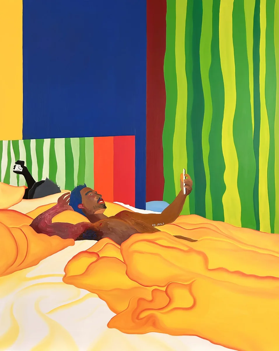 Navot Miller, Hussam in Shoreham Hotel, 2022, Oil on canvas