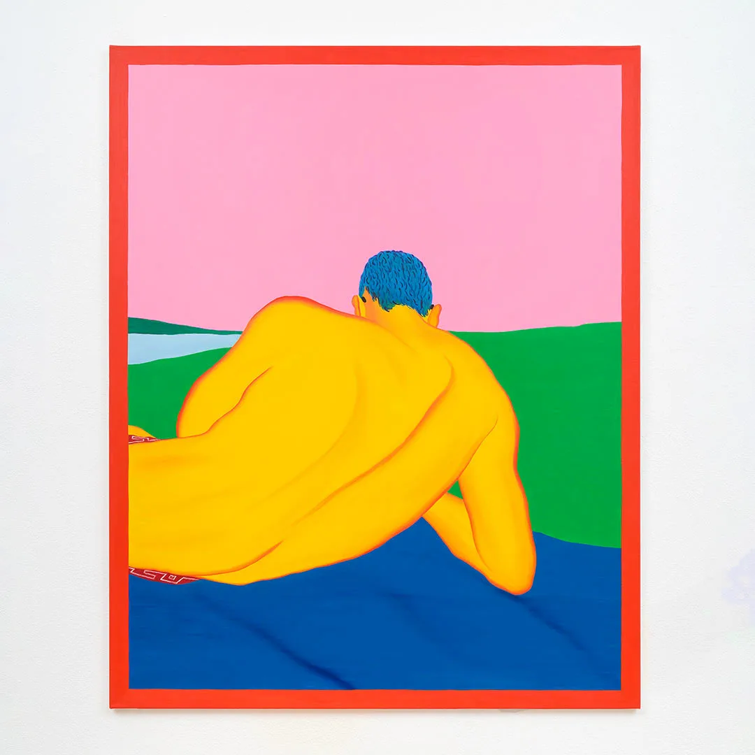 Navot Miller, Robert on the beach in Mallorca, 2022, Oil on canvas